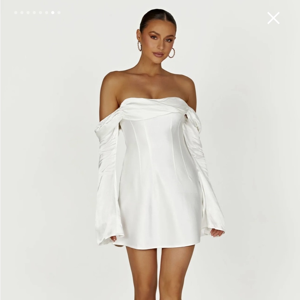 Off Shoulder White Mini Dress